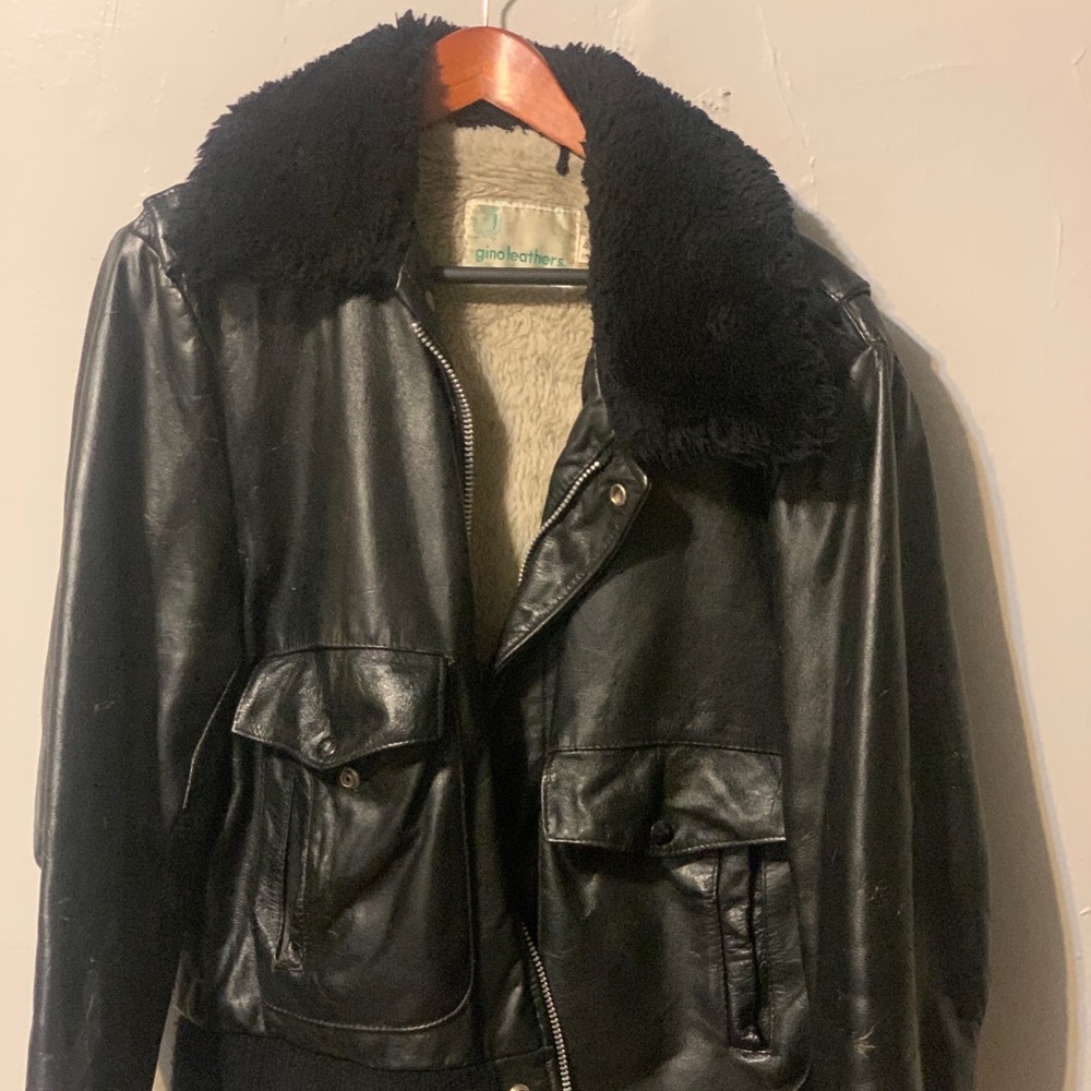 Vintage Men’s Leather Bomber Jacket - Picture 1 of 6